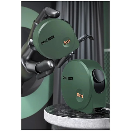 Рулетка Deli HS HT8519L, 5 м х 19 мм, Soft Touch, зеленый - 4