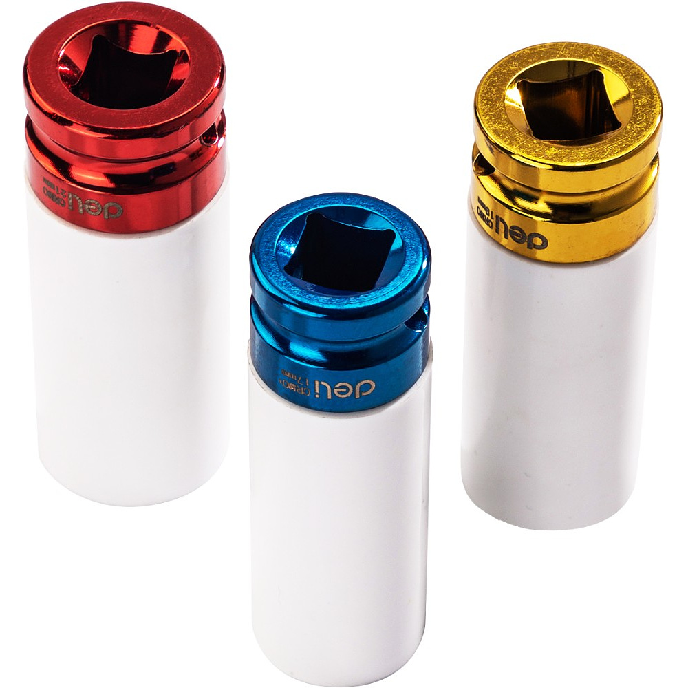 Набор головок торцевых ударных Deli YS EDL2003Q, 17/19/21 мм, 1/2", 3шт, кейс, ассорти - 3