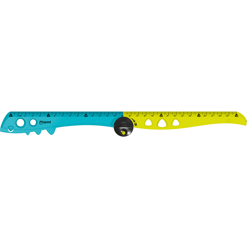 Линейка Maped "Croc Croc" складная, 30 см, желтый, голубой, блистер - 3