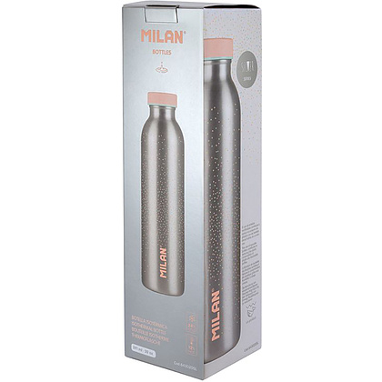 Бутылка термическая "Silver series" Milan, металл, 591 мл, серый, розовый - 2