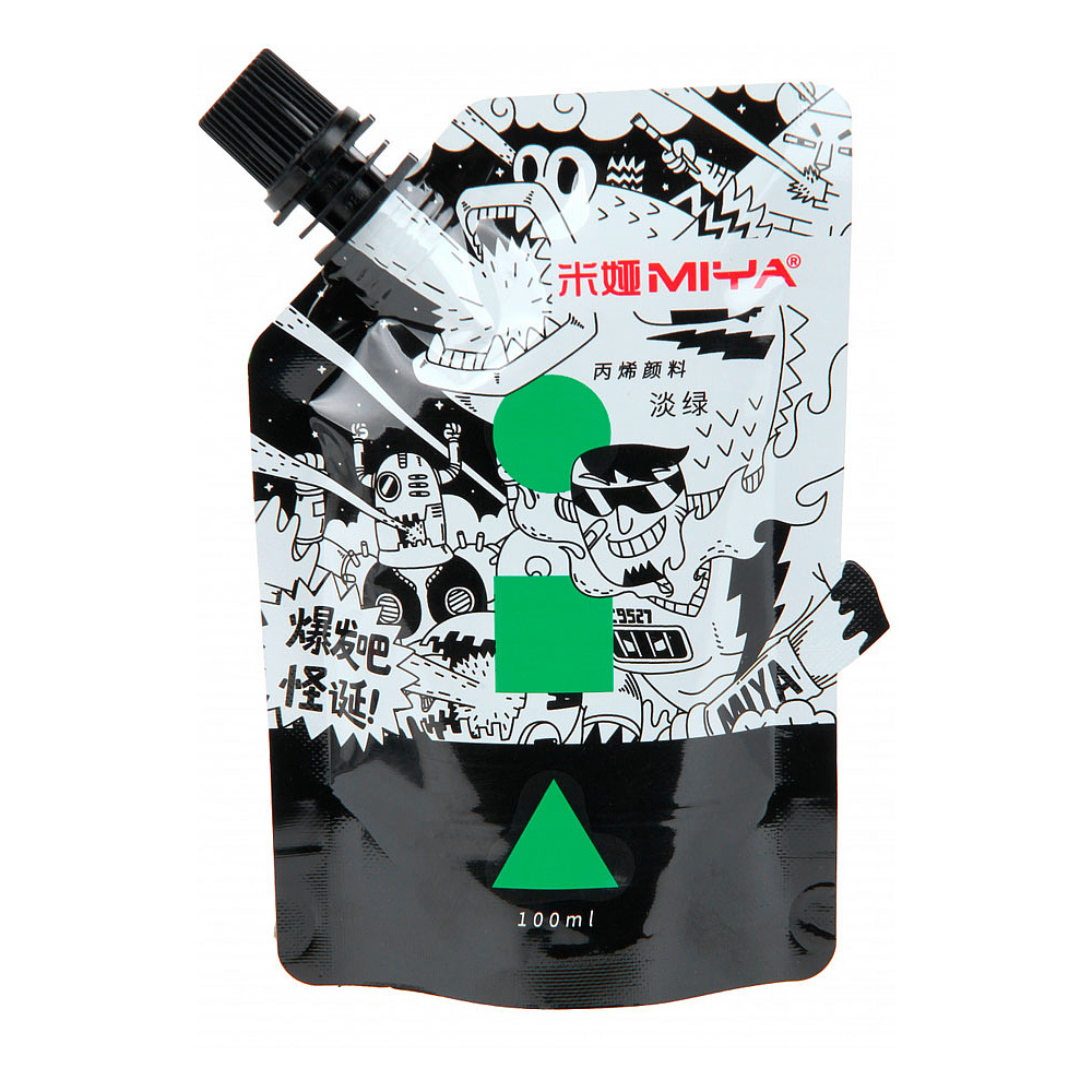 Краски акриловые "Himi Miya", 005 бледно-зеленый, 100 мл, дой-пак
