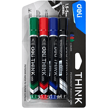 Набор маркеров перманентных "Think", 4 шт, ассорти