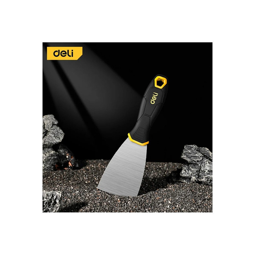 Шпатель нержавеющий Deli YS EDL-HD2-5, 63 мм, ручка 2K, черный, желтый - 2