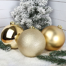  Шар елочный "212432", 15 см, пластик, ассорти, 3шт/уп.