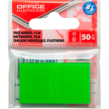 Закладки клейкие "Office products", 25x43 мм, 50 шт, зеленый