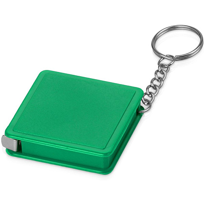 Брелок-рулетка "Дюйм", зеленый, серебристый