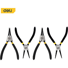 Съемники стопорных колец Deli YS EDL20521-4, 180 мм., набор 4 шт., желтый, черный