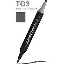 Маркер перманентный двусторонний "Sketchmarker Brush", TG3 тонированный серый 3