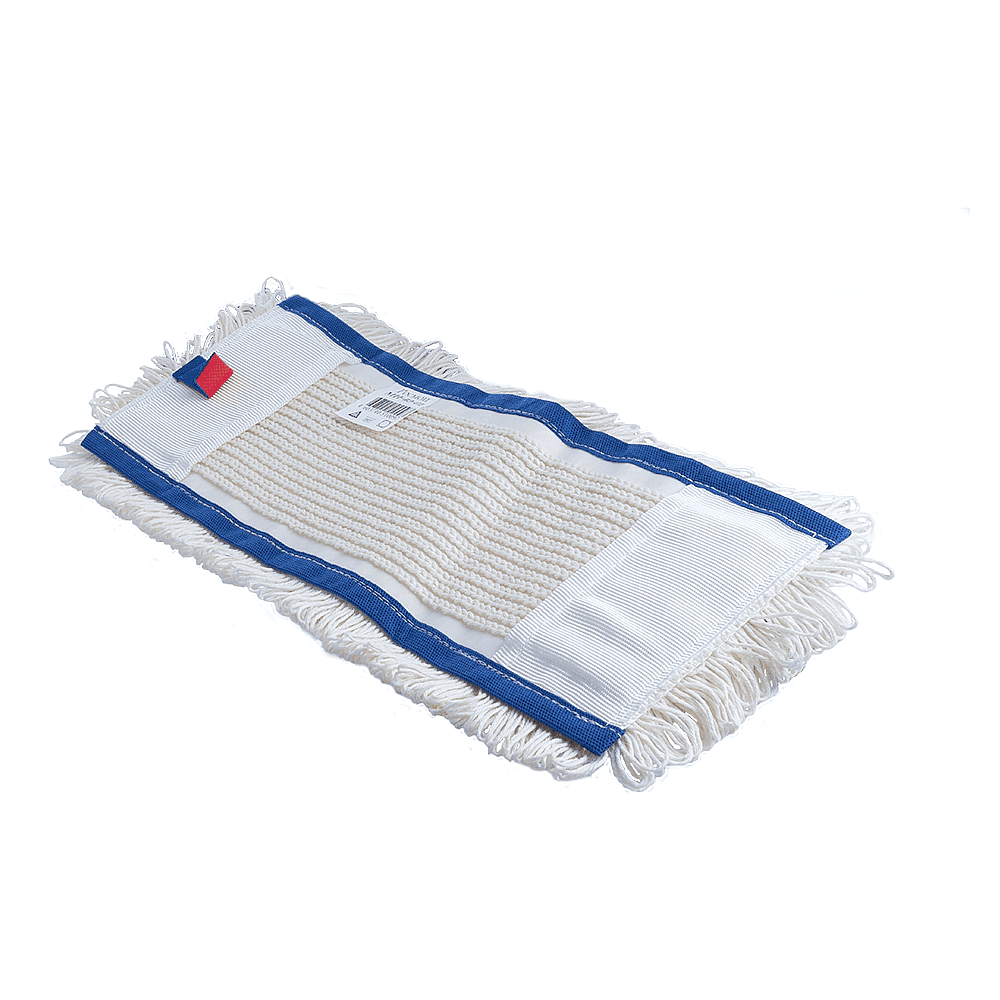 Насадка для плоской швабры, 100х10 см,  хлопок, полиэстер, петельная, карманы - 2