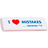 Ластик Milan "I love mistakes", 14x4,4 см, белый