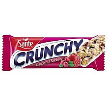 Батончик мюсли "Sante Crunchy" с клюквой и малиной в йогуртовой глазури , 40 г