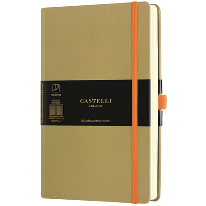 Блокнот Castelli Milan "Aqua Olive", А5, 120 листов, клетка, оливковый