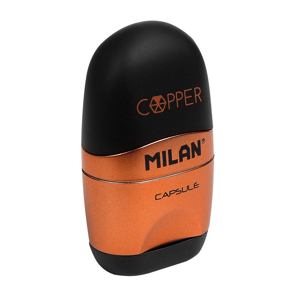 Ластик-точилка Milan "Capsule copp", 1 отверстие, без контейнера