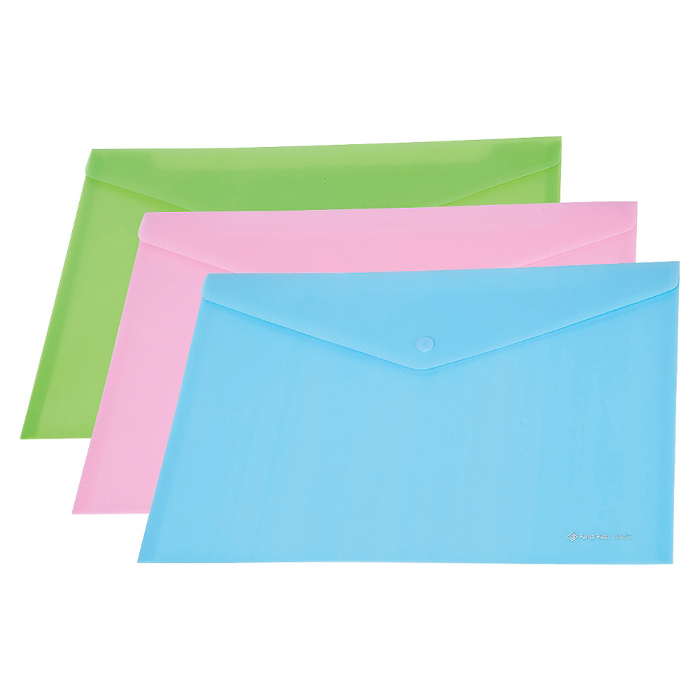 Папка-конверт на кнопке Panta Plast "C4535", А4, пастельный голубой
