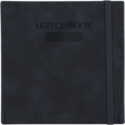 Скетчбук для графики "GrafArt white", 40 листов, 12х12 см, 160 г/м2, черный - 2