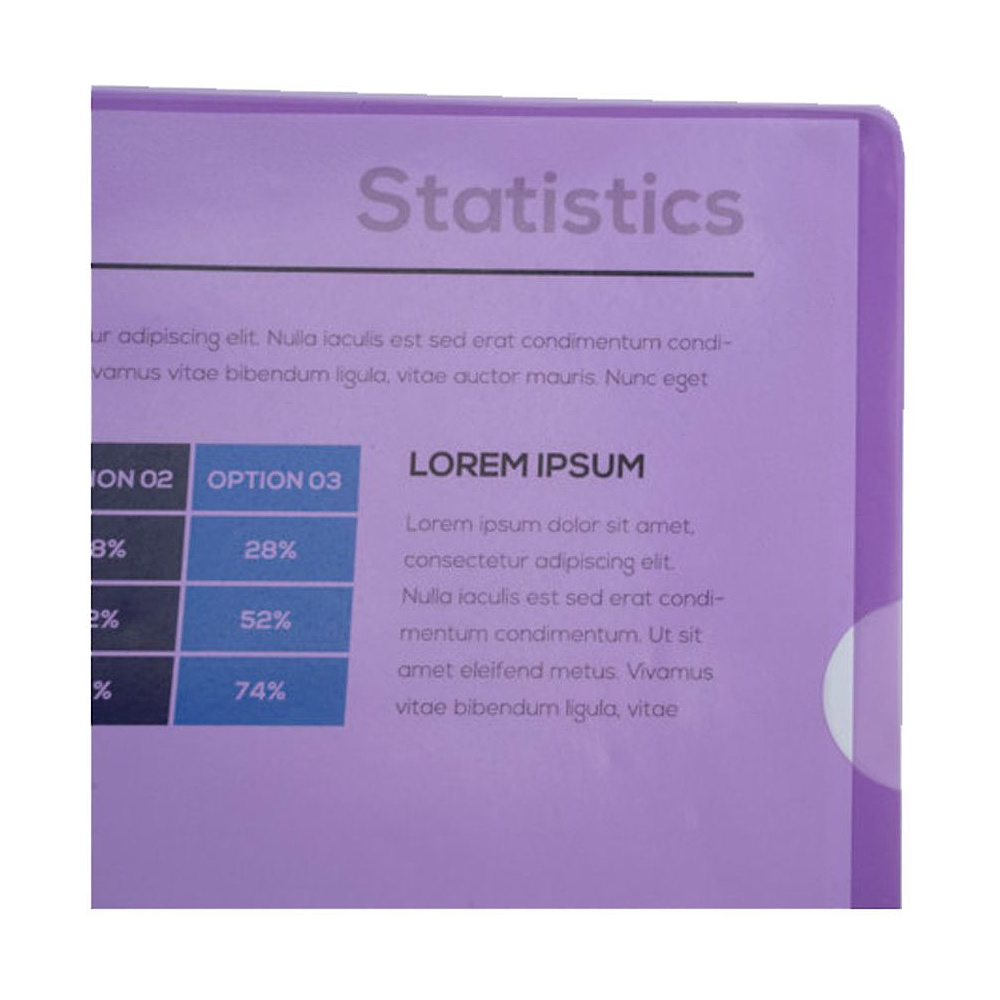 Папка-уголок "Exacompta", А4, 130 мк, ПВХ, прозрачный, фиолетовый - 4