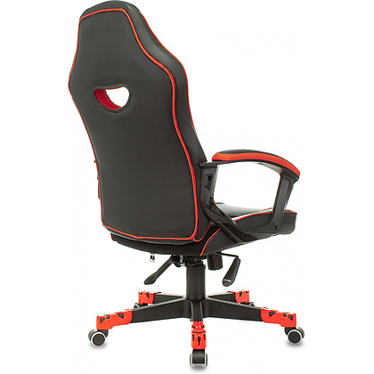 Кресло игровое "Zombie GAME 16", ткань, экокожа, пластик, черный, красный - 4