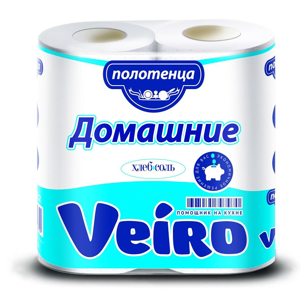 Полотенца бумажные "Veiro Домашние", 2 слоя, 2 рулона