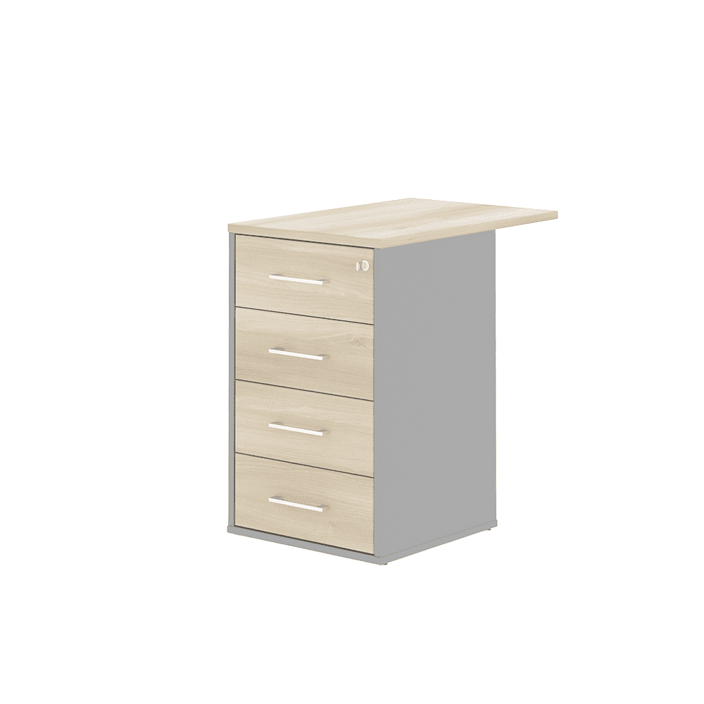 Коллекция Титан Тумба приставная ТН524Т/1_ЗМ+ТН520К-22, 456х700х742, с замком и топом