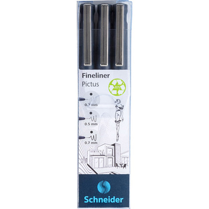 Набор ручек капиллярных "Schneider Fineliner Pictus", 3 шт