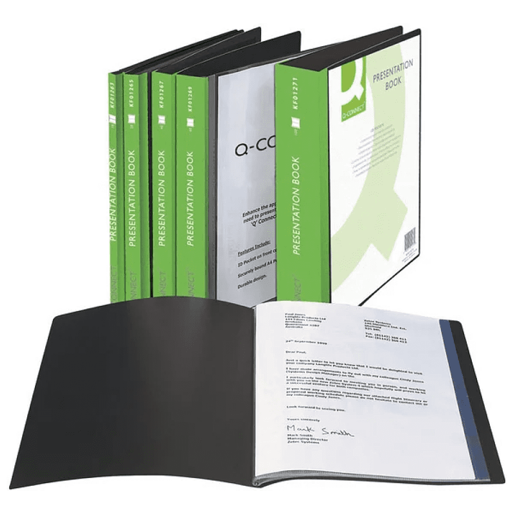 Папка с файлами "Q-Connect", 100 карманов, черный