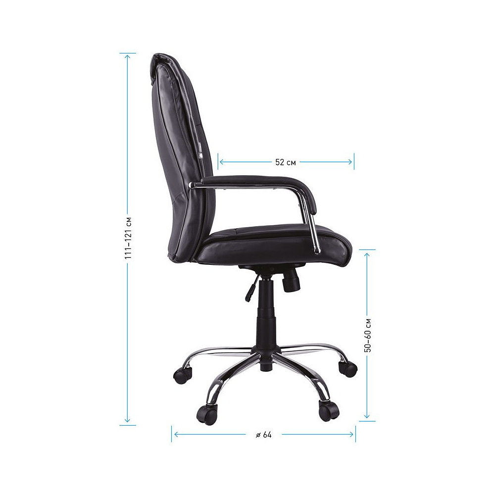 Кресло для руководителя Helmi "HL-E03 Accept", экокожа, металл, черный - 7