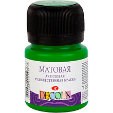 Краска акриловая матовая "Декола", 717 зеленая светлая, 20 мл., банка