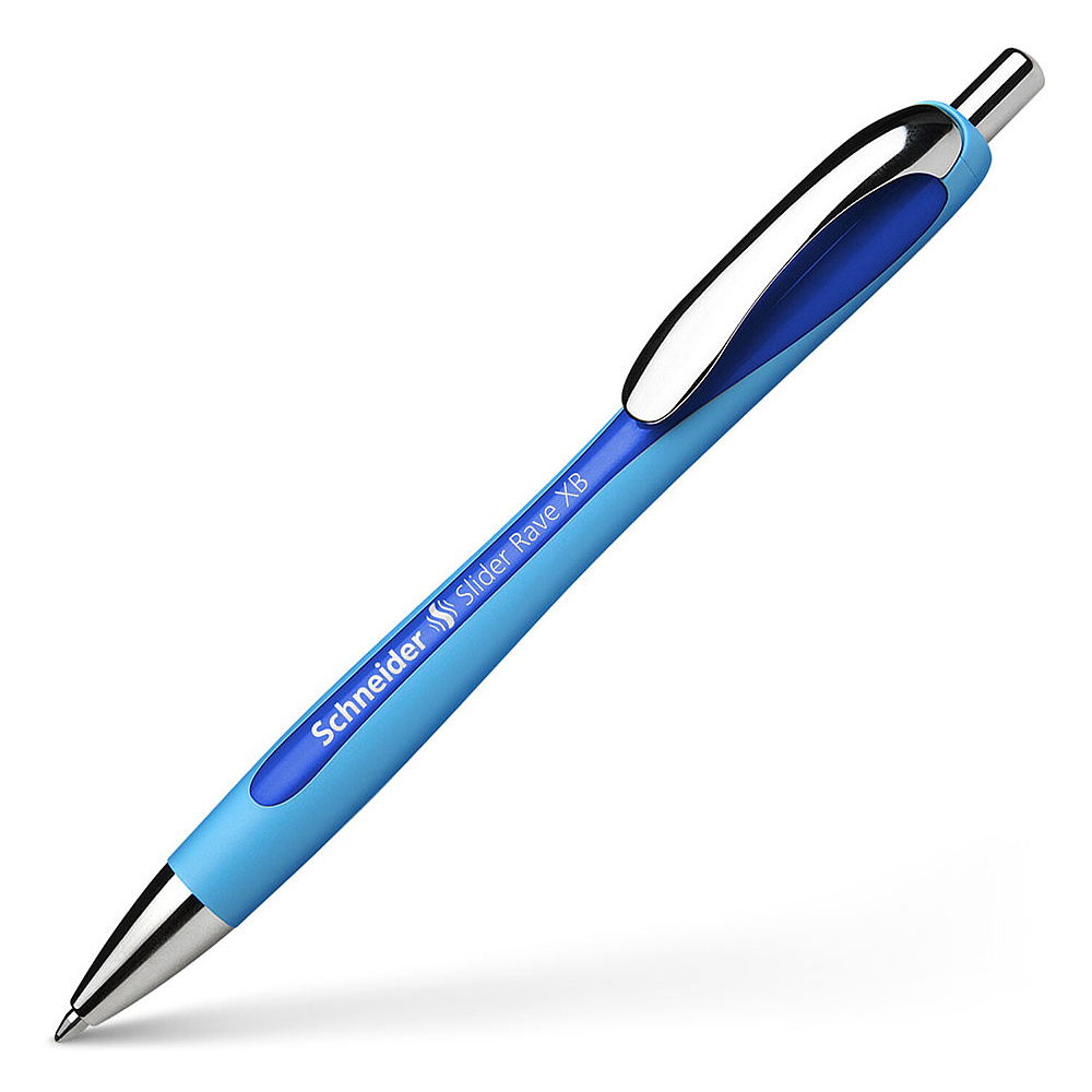 Ручка шариковая автоматическая "Schneider Slider Rave XB", голубой, синий, стерж. синий