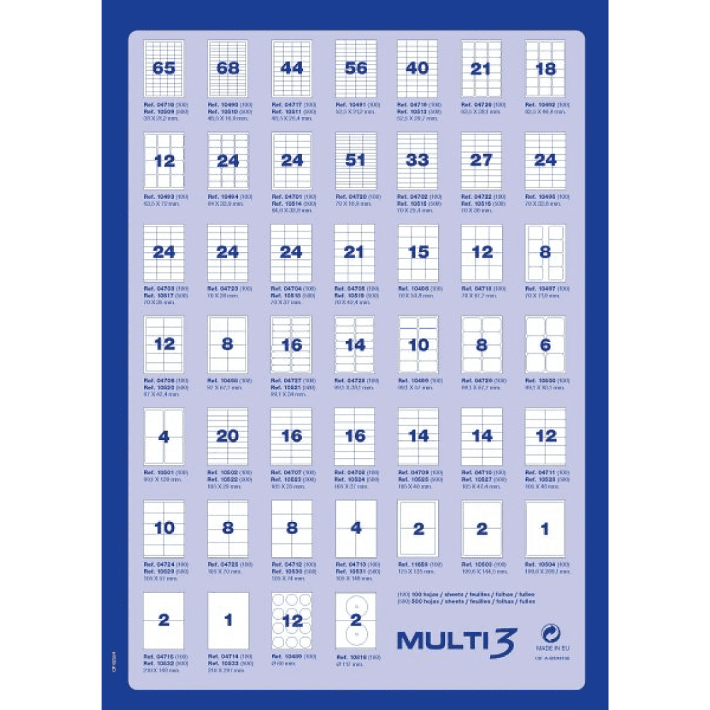 Самоклеящиеся этикетки универсальные MULTI 3, 70х35 мм, 100 листов, белый - 2