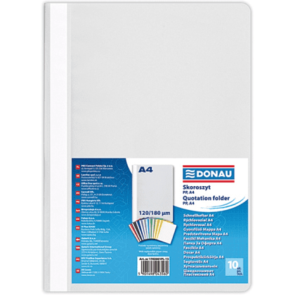 Папка скоросшиватель "Donau", А4, серый