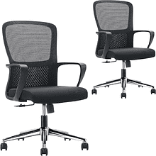 Кресло для персонала SitZone U-069B, сетка, ткань, черный, 2 шт/упак, -30%
