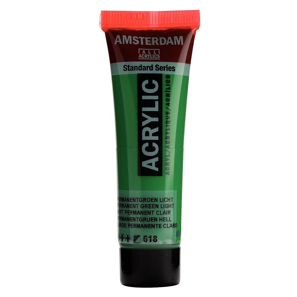 Краски акриловые "Amsterdam", 618 зеленый светлый, 20 мл, туба