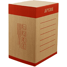 Коробка архивная "Эко", 200x327x240 мм, бурый, красный