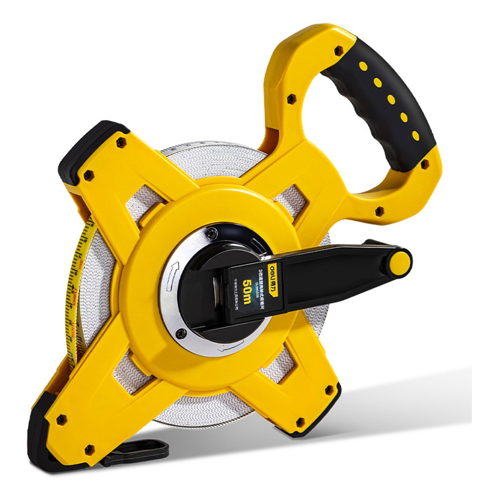 Мерная лента Deli YS DL98050B, 50 м х 12,5 мм, открытый корпус, желтый, черный