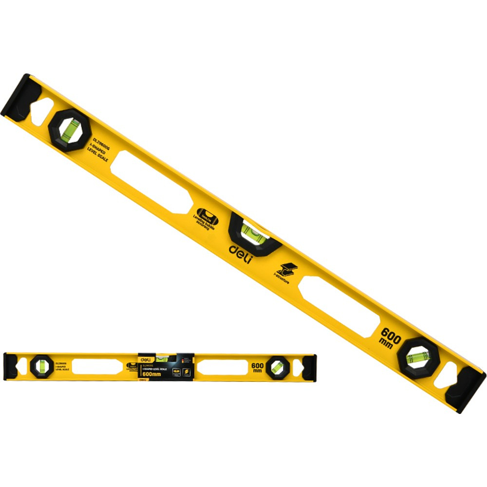 Уровень строительный Deli YS EDL29600G, 600 мм, рельсовый - 2