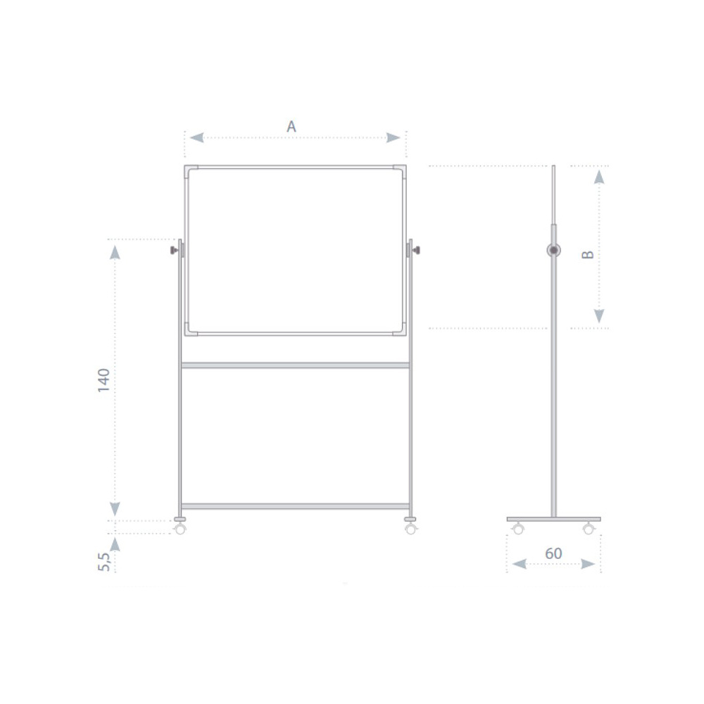 Магнитная доска оборачиваемая мобильная белая, 120x180 см - 6