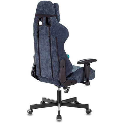 Кресло игровое Zombie "VIKING KNIGHT Fabric", ткань, металл, синий - 4