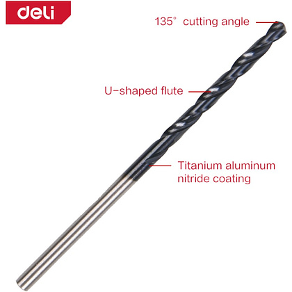 Сверло по металлу Deli RS EDH-MHZ020-E4, 2.0 мм, DIN 338, HSS-TiN - 2