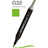 Маркер перманентный двусторонний "Sketchmarker Brush", G32 зеленовато-желтый
