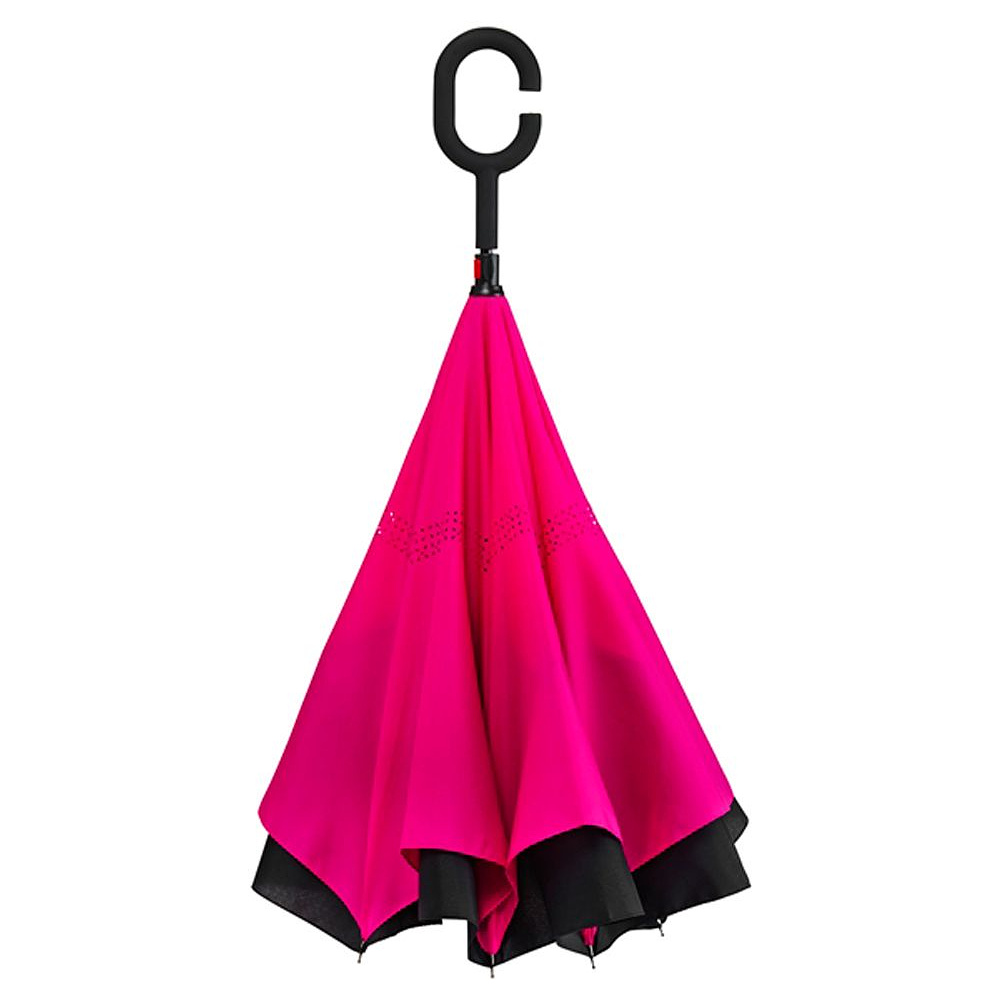 Зонт-трость "RU-6", 107 см, черный, розовый - 4