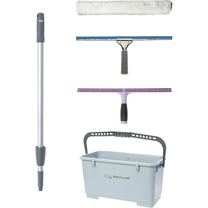 Набор HQ Profiline (шубка 45 см, склиз 45 см, держатель 45 см, ручка телеск. 120 см, ведро для мытья окон 22 л)