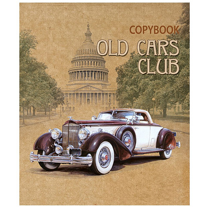 Тетрадь "Old cars club", А5, 48 листов, клетка, ассорти - 3