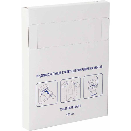 Покрытия бумажные индивидуальные на унитаз, 100 шт/упак - 3