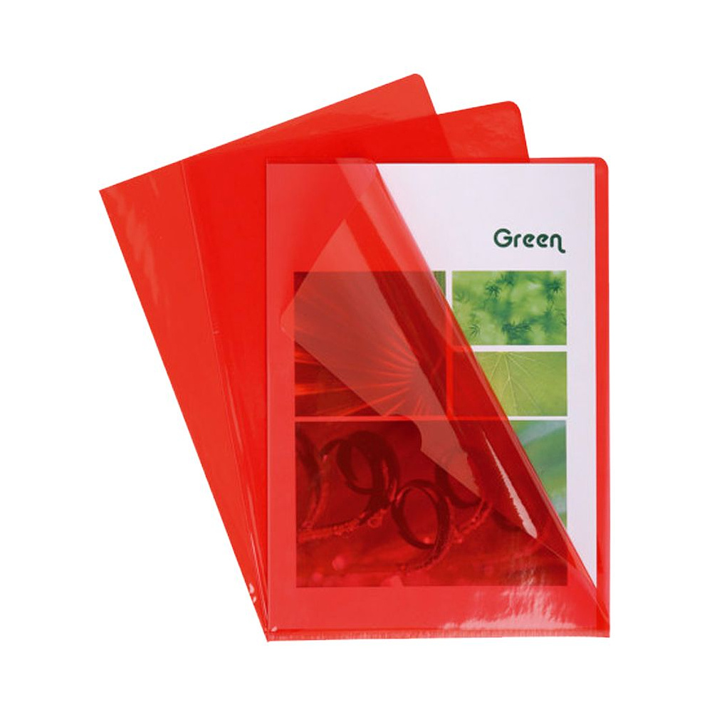 Папка-уголок "Exacompta", А4, 130 мк, прозрачный, красный - 2