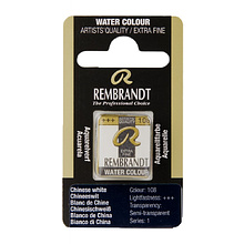 Краски акварельные "Rembrandt", 108 китайский белый, кювета
