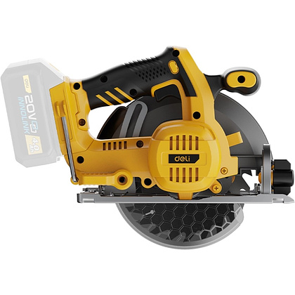 Пила циркулярная Deli YS EDC551Z, аккум., 20 В, 165 мм, до 51 мм, коробка, без з/у и АКБ, желтый - 4
