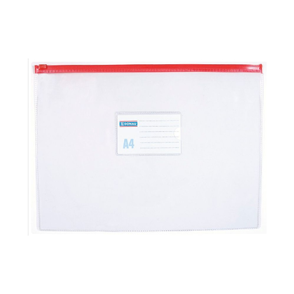 Папка-конверт на молнии "Donau", A4, прозрачный (ассорти) - 5