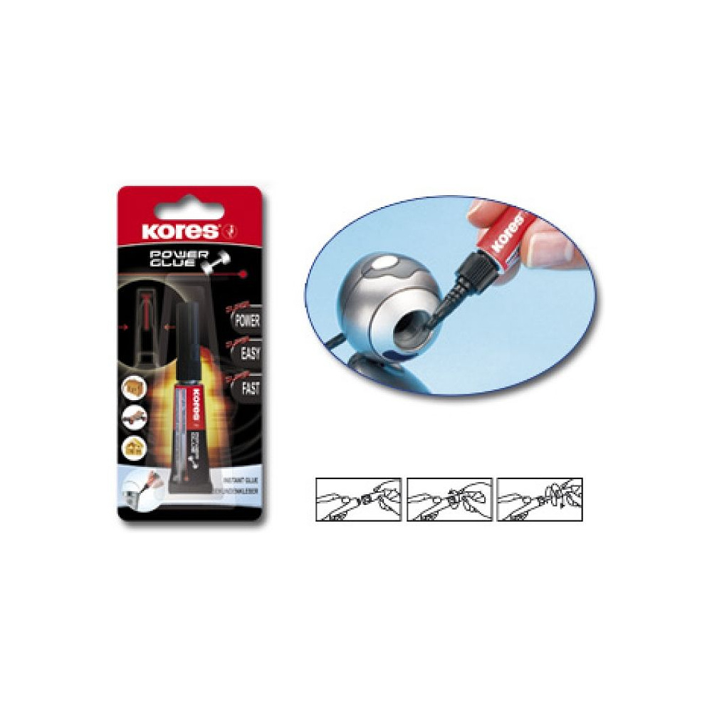 Клей универсальный "Kores Powerglue GEL", 3 г - 2