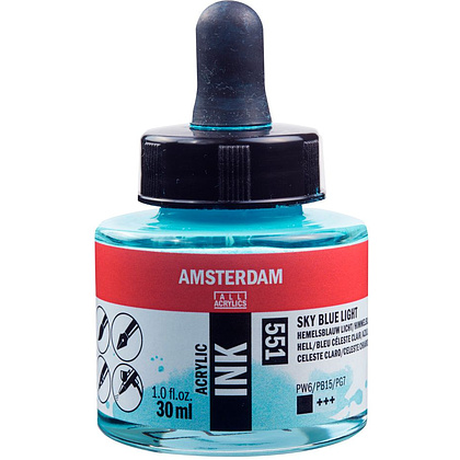 Жидкий акрил "Amsterdam", 551 небесно-голубой светлый, 30 мл