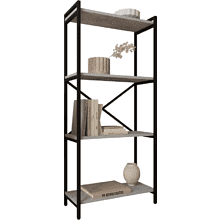 Стеллаж ALLERD RION, черный муар, 675х300х1500, бетон